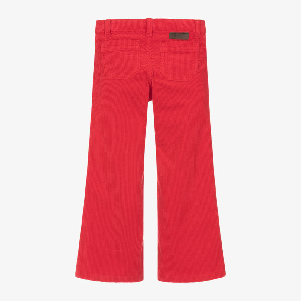 Bonpoint-Girls Scarlet Corduroy Flare Trousers | Childrensalon Outlet