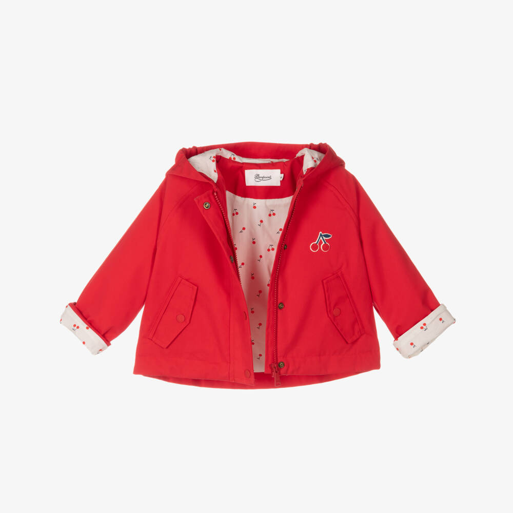 Bonpoint-Girls Scarlet Hooded Coat Delight | Childrensalon Outlet