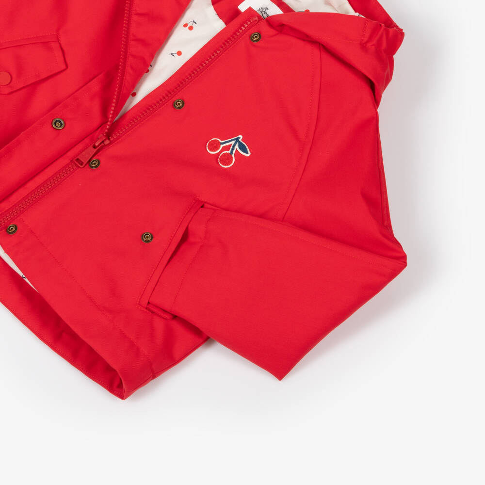 Bonpoint-Girls Scarlet Hooded Coat Delight | Childrensalon Outlet