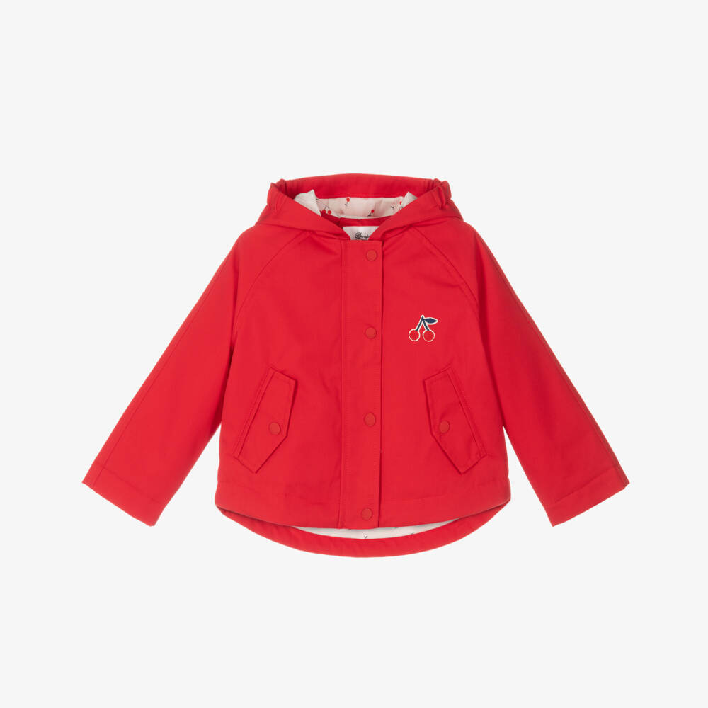 Bonpoint-Girls Scarlet Hooded Coat Delight | Childrensalon Outlet