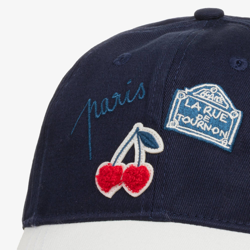 Bonpoint-Girls Sky Blue Cherry Hat | Childrensalon Outlet