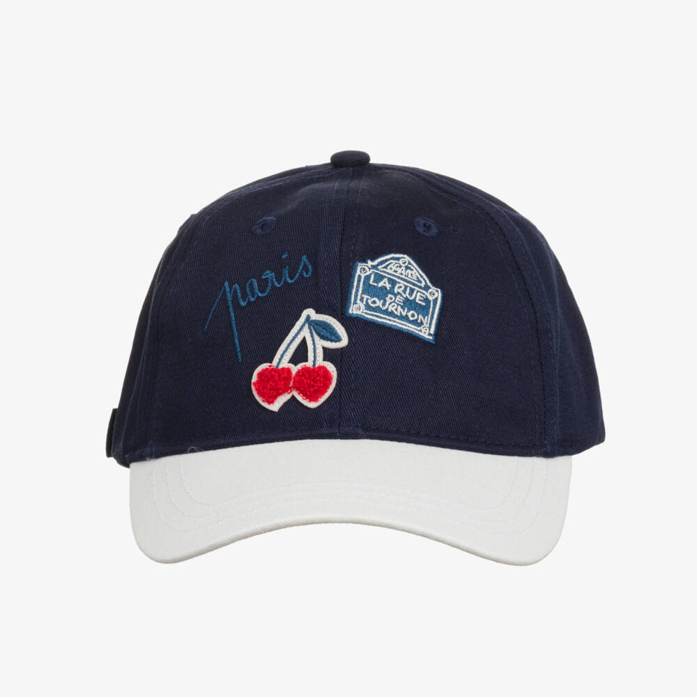 Bonpoint-Girls Sky Blue Cherry Hat | Childrensalon Outlet
