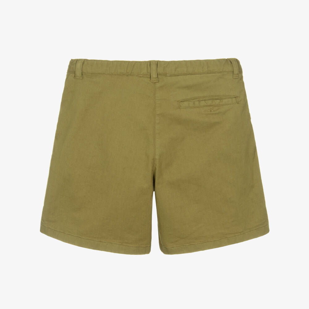 Bonpoint-Girls Soft Green Twill Shorts | Childrensalon Outlet