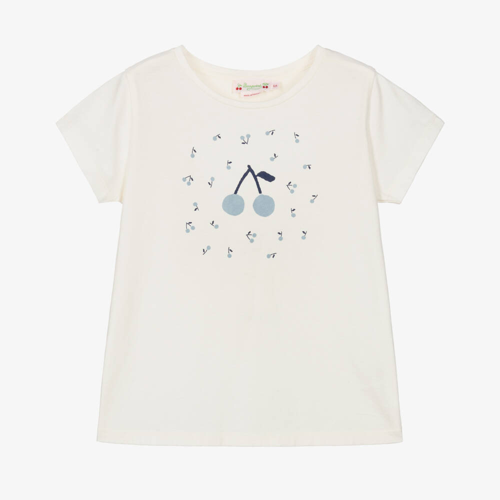 Bonpoint-Girls Soft Ivory Cherry Tee | Childrensalon Outlet