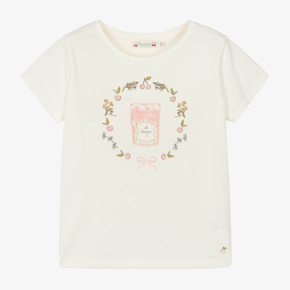 Bonpoint-Girls Soft Ivory Tee Delight | Childrensalon Outlet