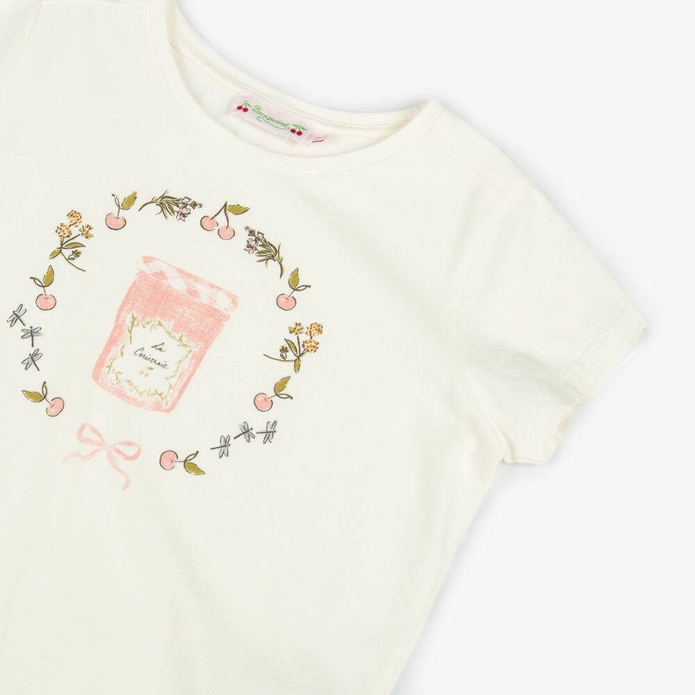 Bonpoint-Girls Soft Ivory Tee Delight | Childrensalon Outlet