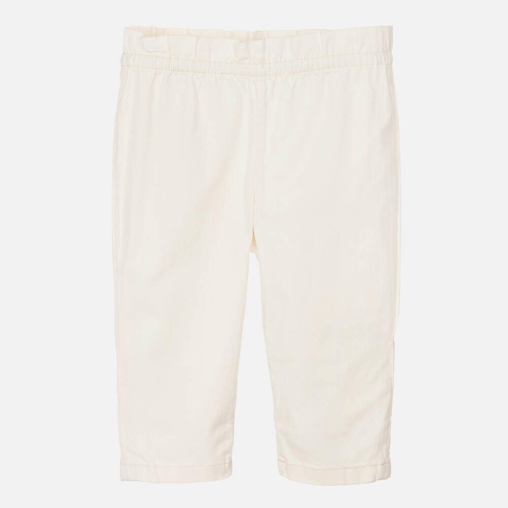 Bonpoint-Girls Soft Ivory Twill Pants | Childrensalon Outlet