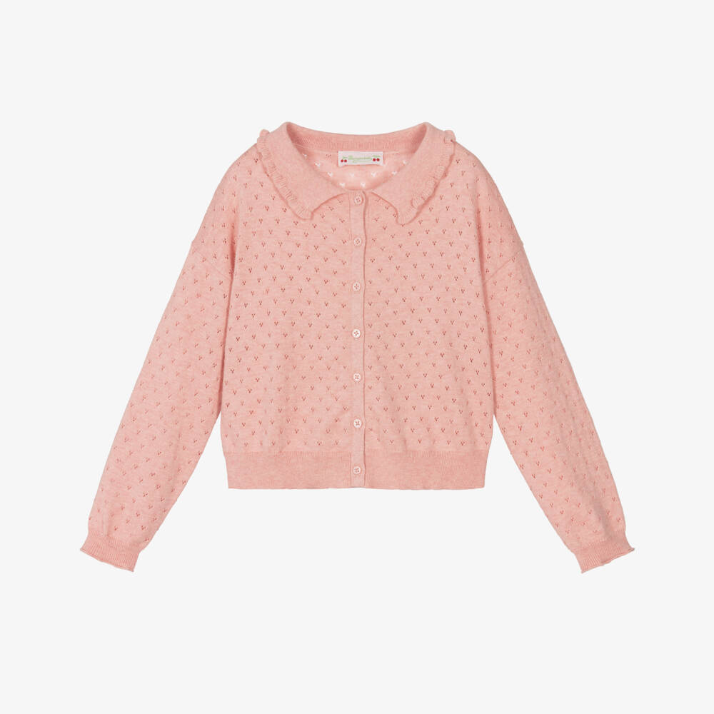 Bonpoint-Мягкий розовый вязаный свитер для девочек | Childrensalon Outlet