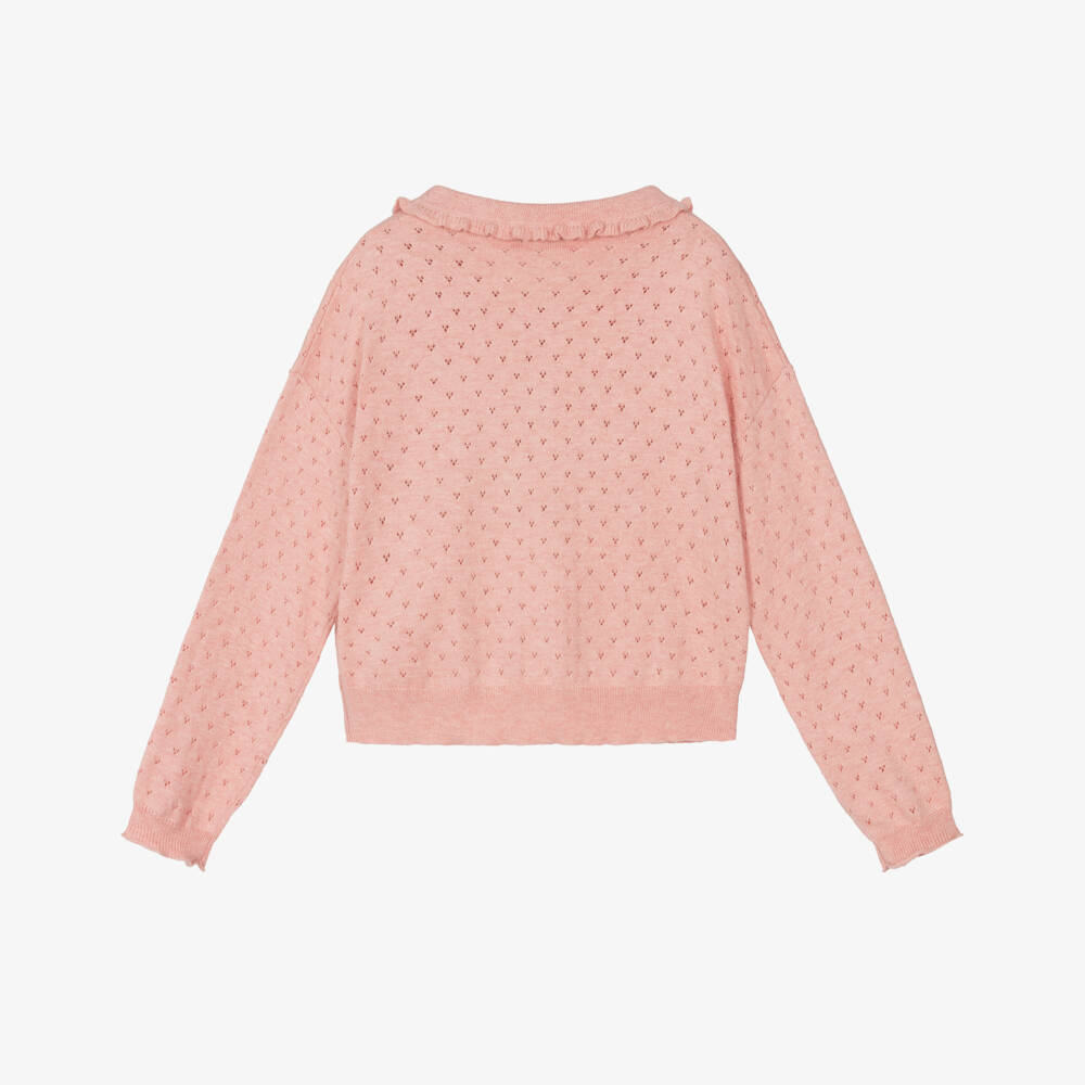 Bonpoint-Girls Soft Pink Knit Sweater | Childrensalon Outlet