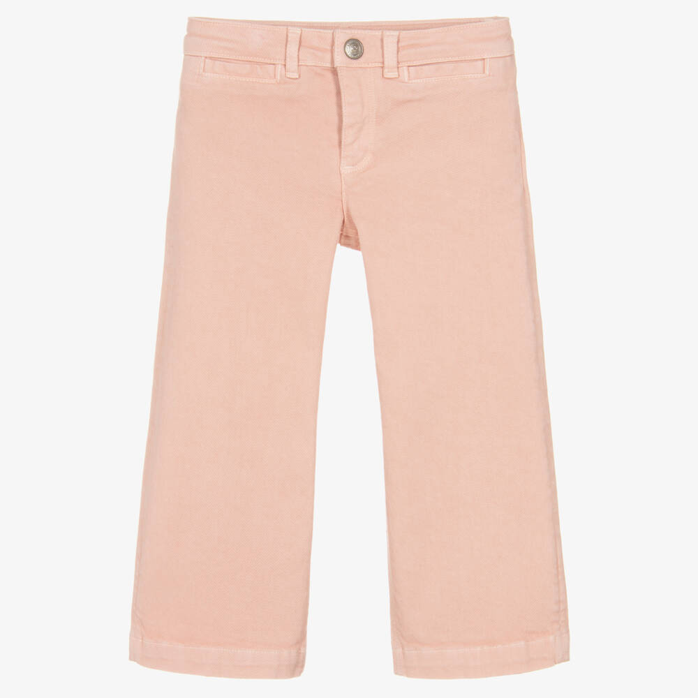 Bonpoint-Girls Soft Pink Wide-Leg Jeans | Childrensalon Outlet