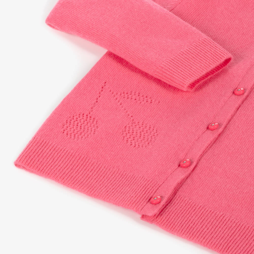 Bonpoint-Girls Soft Pure Cashmere Cherry Cardigan | Childrensalon Outlet
