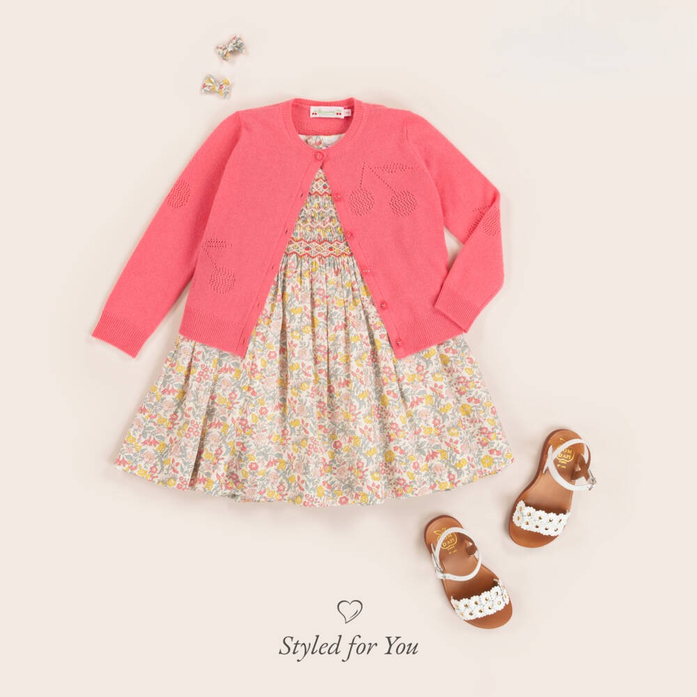 Bonpoint-Girls Soft Pure Cashmere Cherry Cardigan | Childrensalon Outlet
