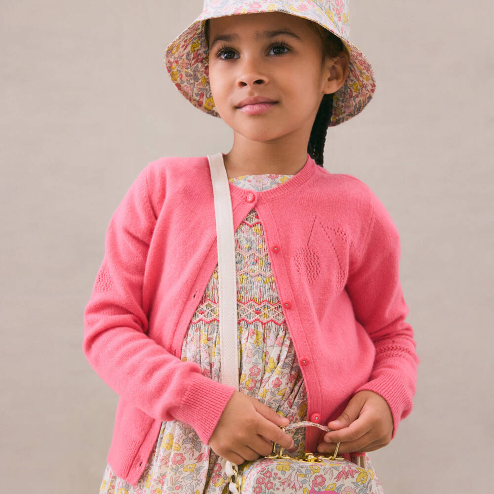 Bonpoint-Girls Soft Pure Cashmere Cherry Cardigan | Childrensalon Outlet