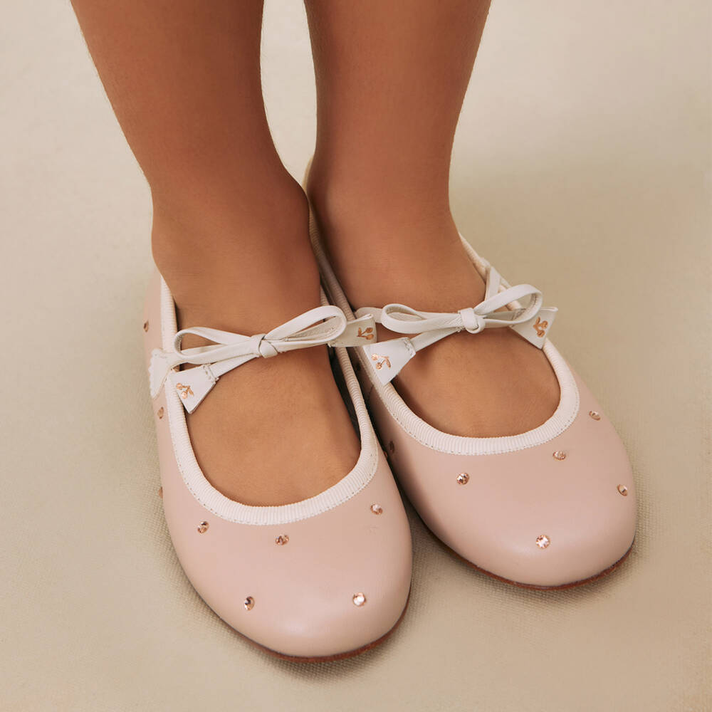 بونبوان-حذاء باليه وردي لامع للبنات | Childrensalon Outlet