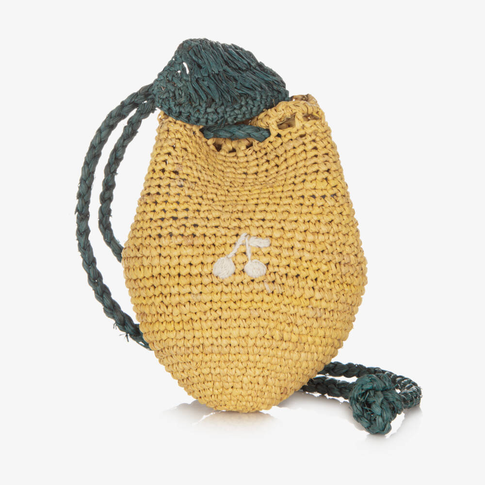 Bonpoint-Girls Sunny Raffia Tote (18cm) | Childrensalon Outlet
