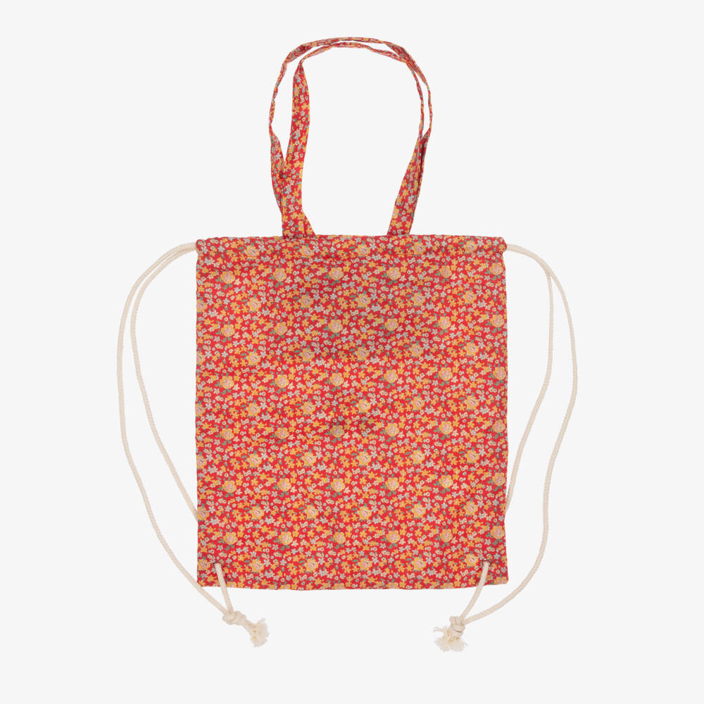 Bonpoint-Girls Vibrant Floral Drawstring Backpack | Childrensalon Outlet