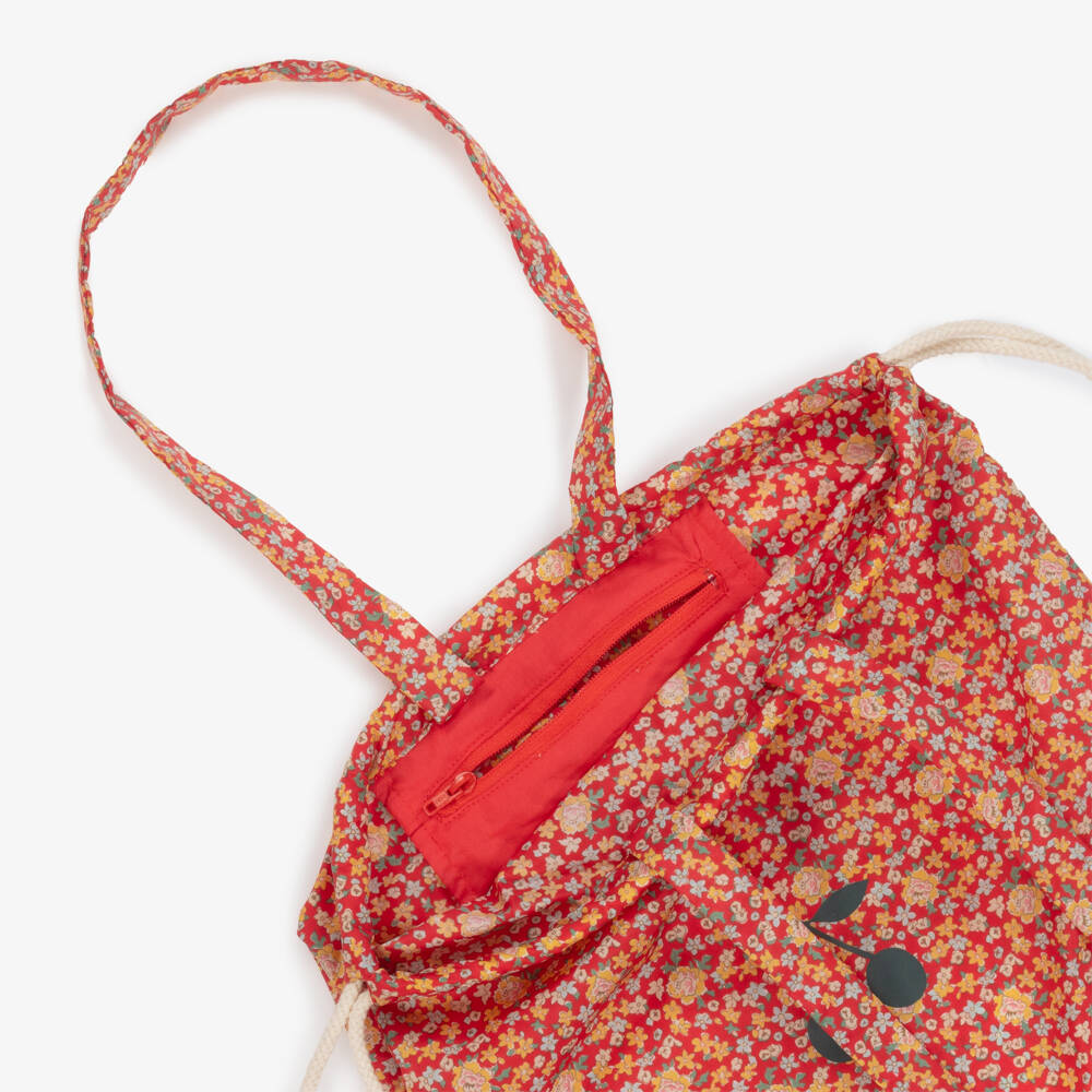 Bonpoint-Girls Vibrant Floral Drawstring Backpack | Childrensalon Outlet