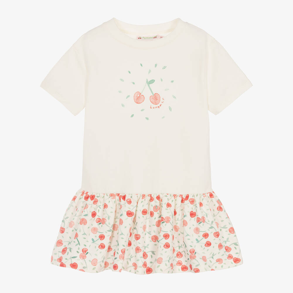 Bonpoint-Girls White Cotton Cherry Dress | Childrensalon Outlet