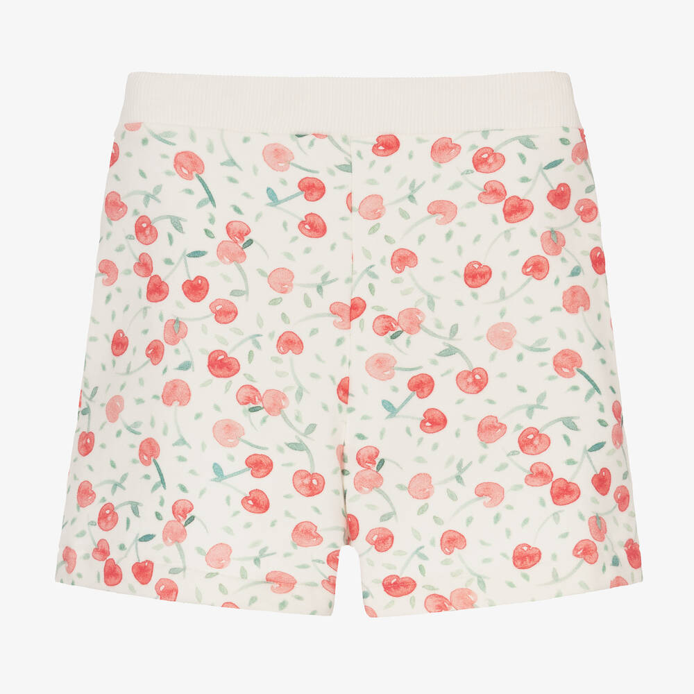 Bonpoint-Girls White Cotton Cherry Shorts | Childrensalon Outlet