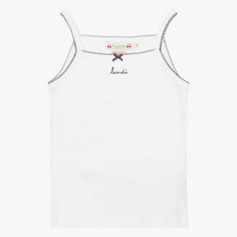 Bonpoint-Girls White Cotton Weekday Vests Set | Childrensalon Outlet