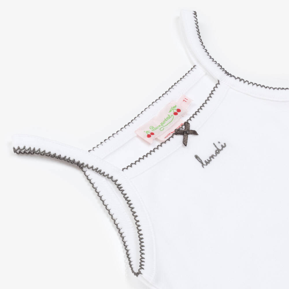 Bonpoint-Girls White Cotton Weekday Vests Set | Childrensalon Outlet