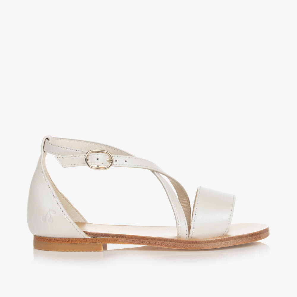 Bonpoint-Girls White Leather Sandals | Childrensalon Outlet