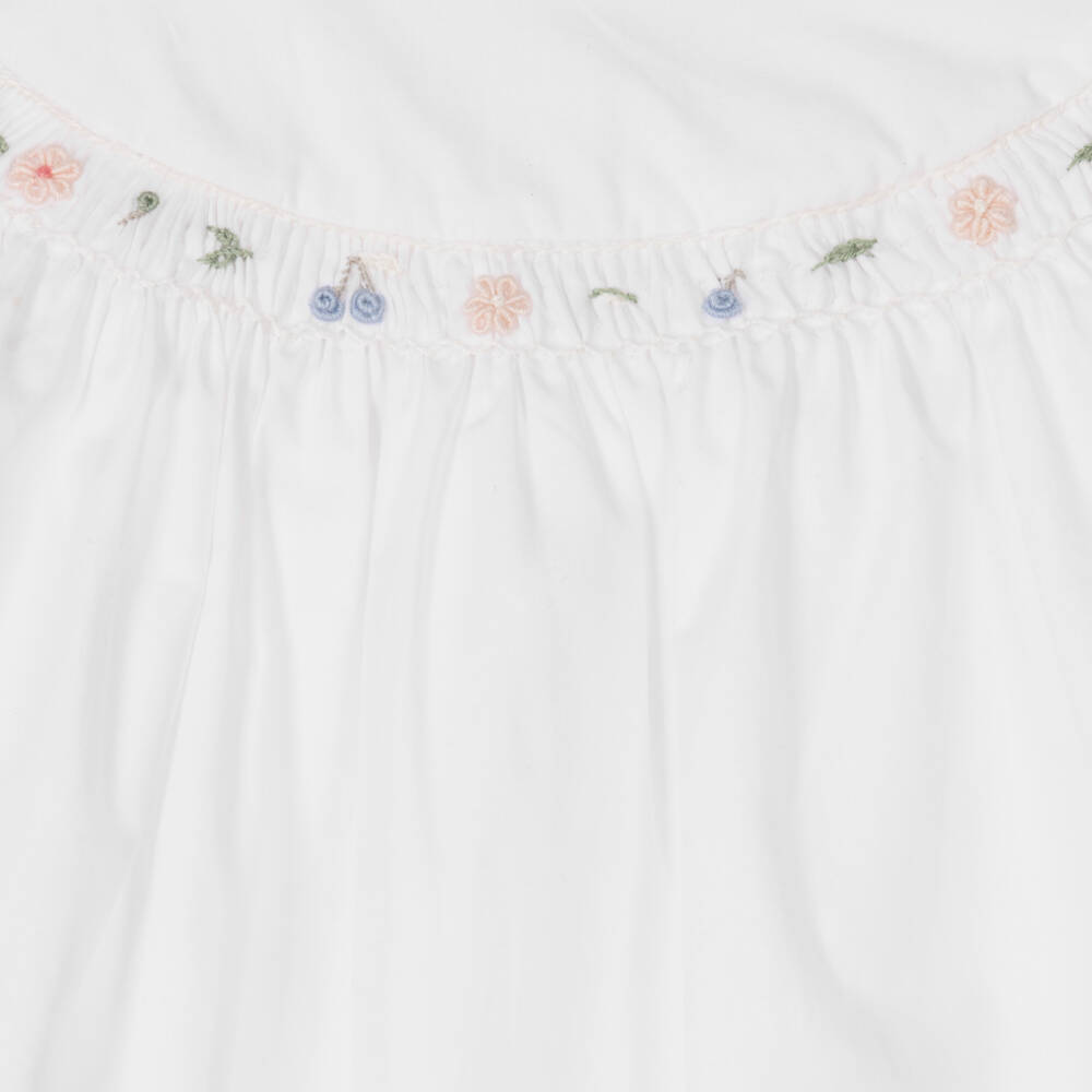 Bonpoint-Girls White Smocked Cotton Dress | Childrensalon Outlet