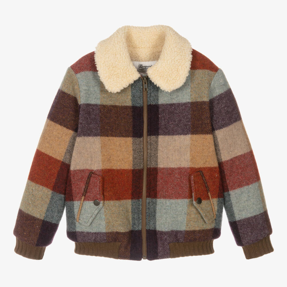 Bonpoint-Girls Wool Blend Check Jacket | Childrensalon Outlet