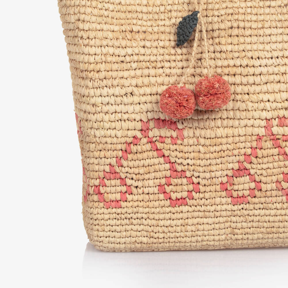 Bonpoint-Girls Woven Beige Cherry Tote | Childrensalon Outlet