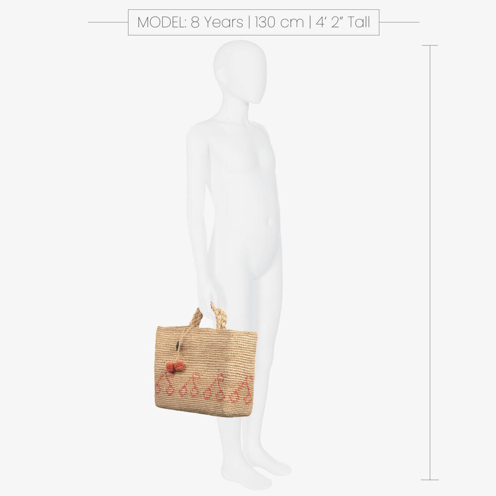 Bonpoint-Girls Woven Beige Cherry Tote | Childrensalon Outlet