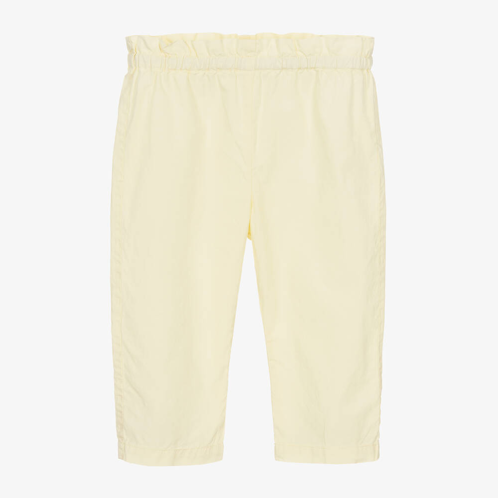 Bonpoint-Girls Yellow Cotton Paperbag Trousers | Childrensalon Outlet