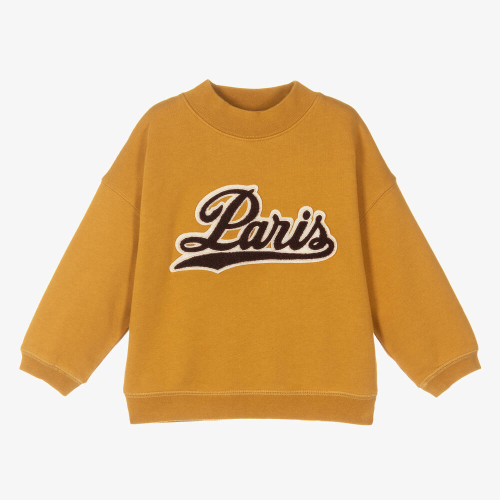 Bonpoint - Girls Yellow Paris Sweatshirt | Childrensalon