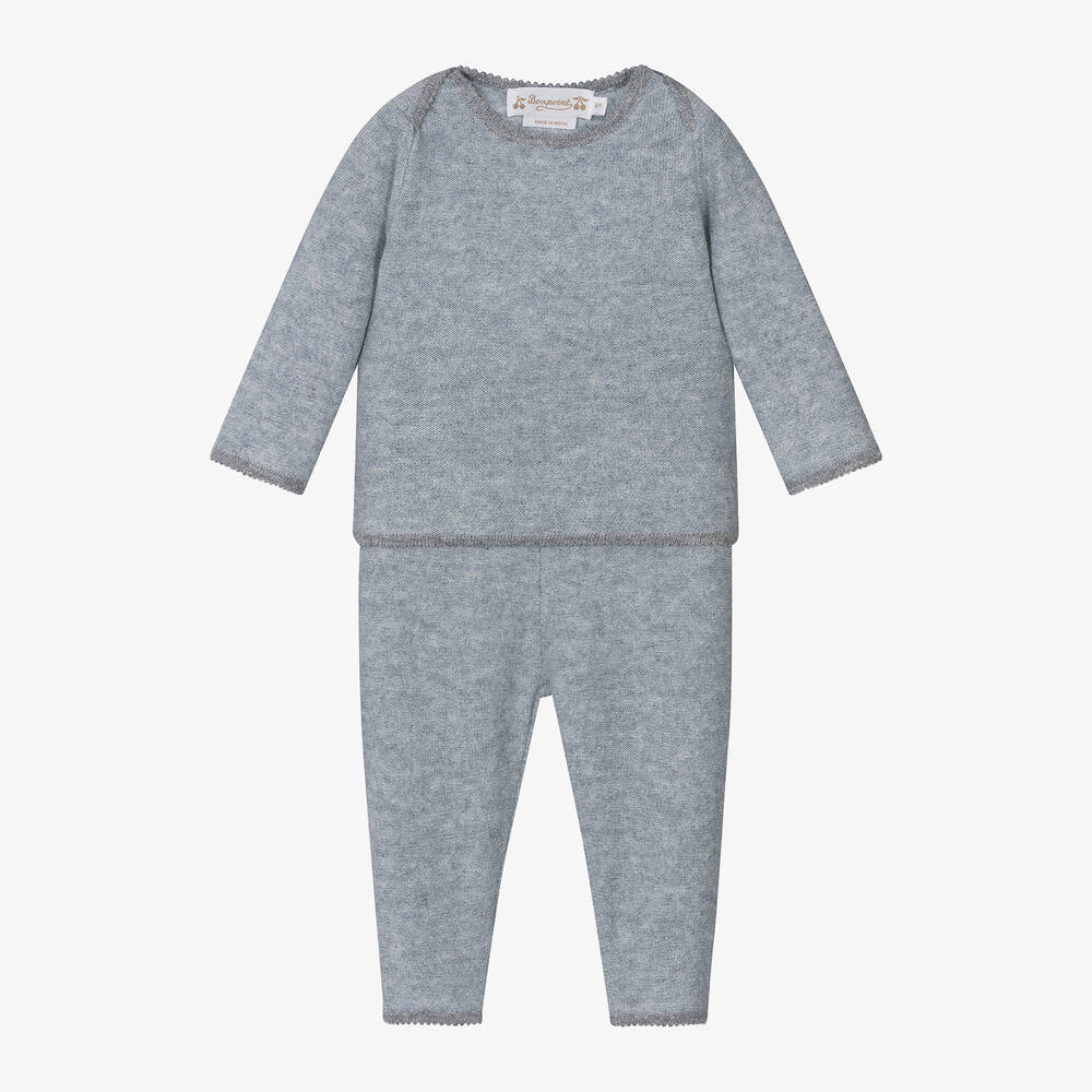 Bonpoint-Grey Cashmere Trouser Set | Childrensalon Outlet