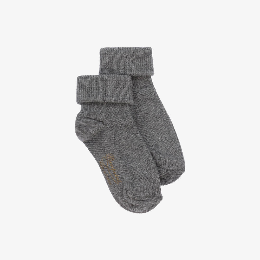 Bonpoint - Chaussettes grises coton et cachemire | Childrensalon