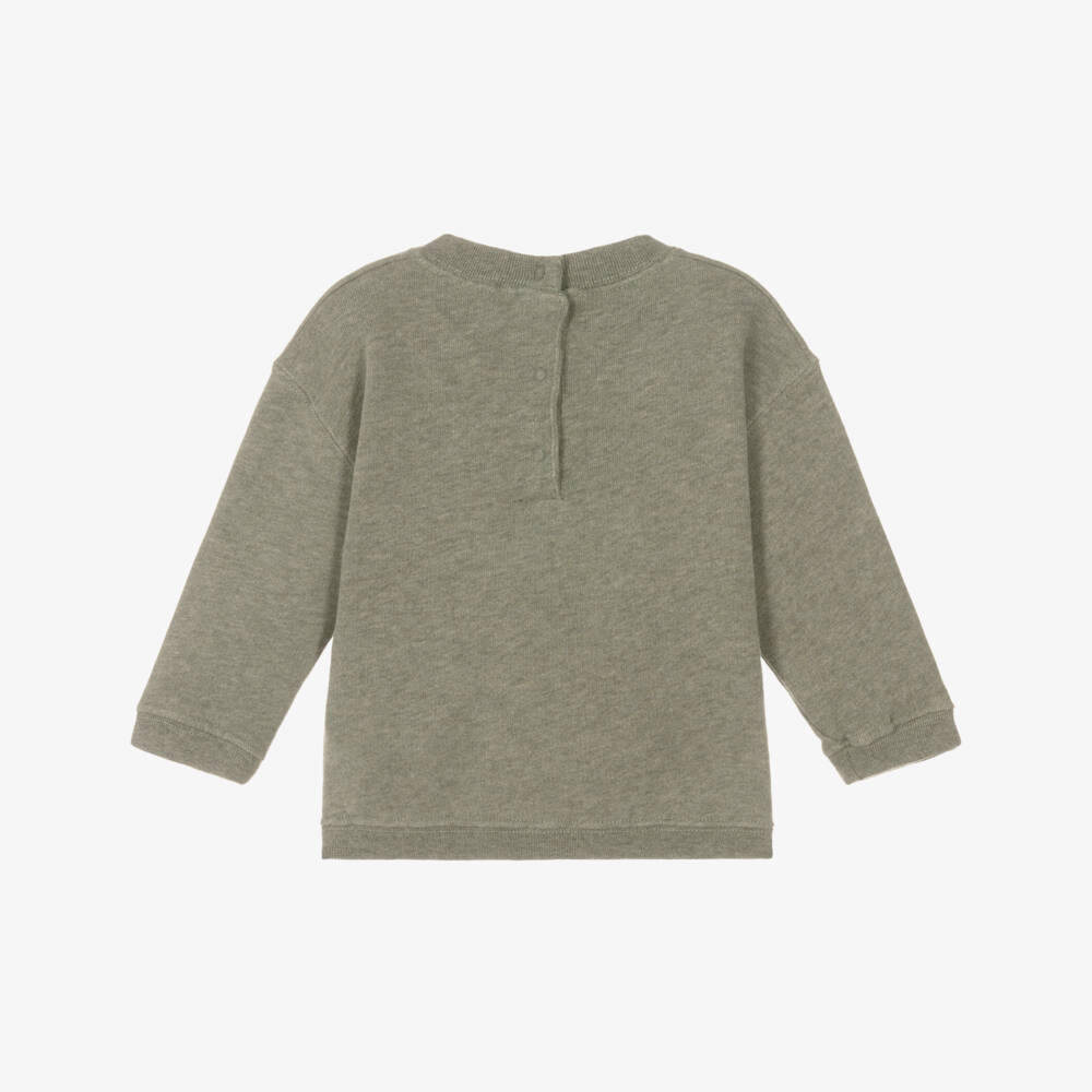 Bonpoint-Grey Logo Jersey Sweatshirt | Childrensalon Outlet