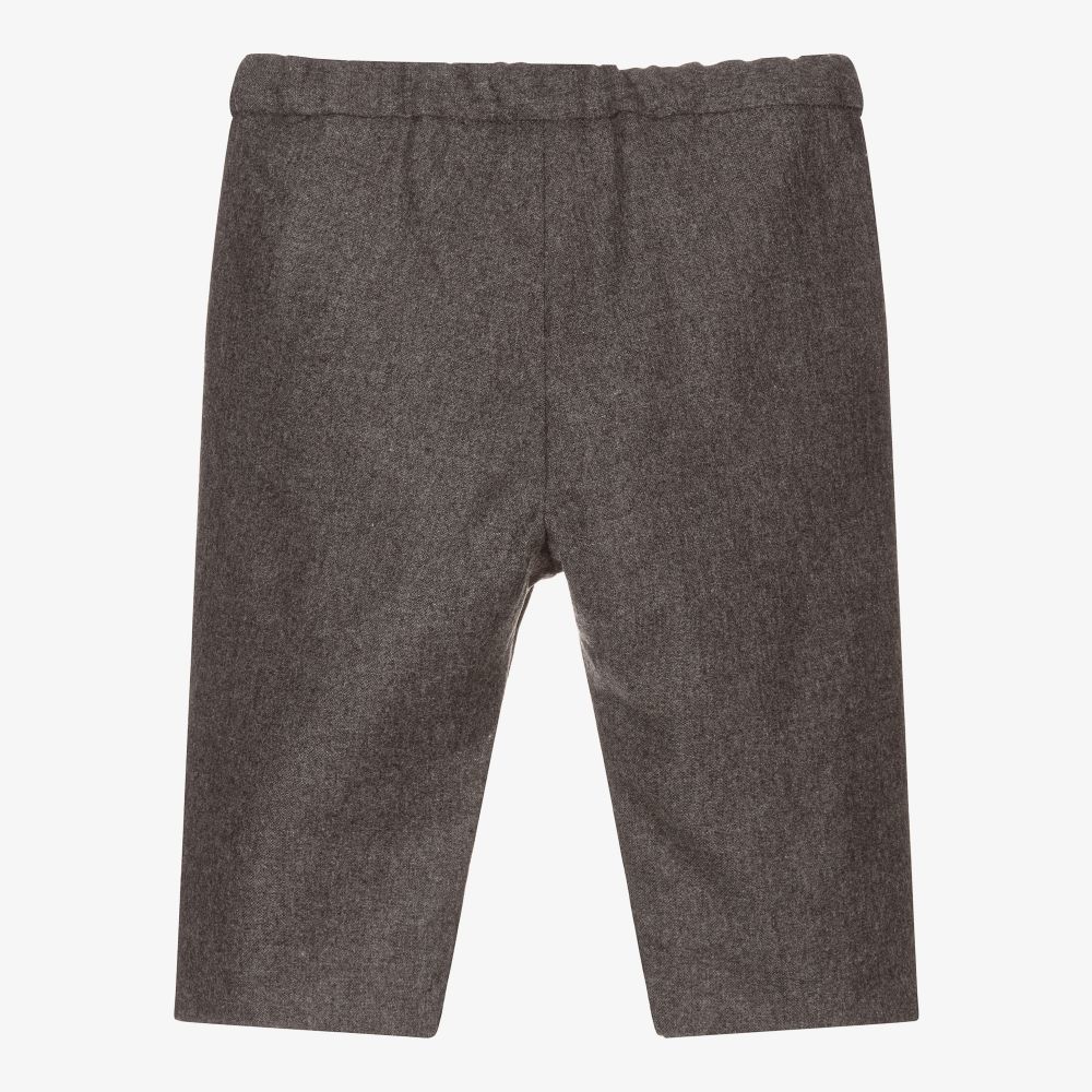 Bonpoint-Grey Wool Flannel Trousers | Childrensalon Outlet