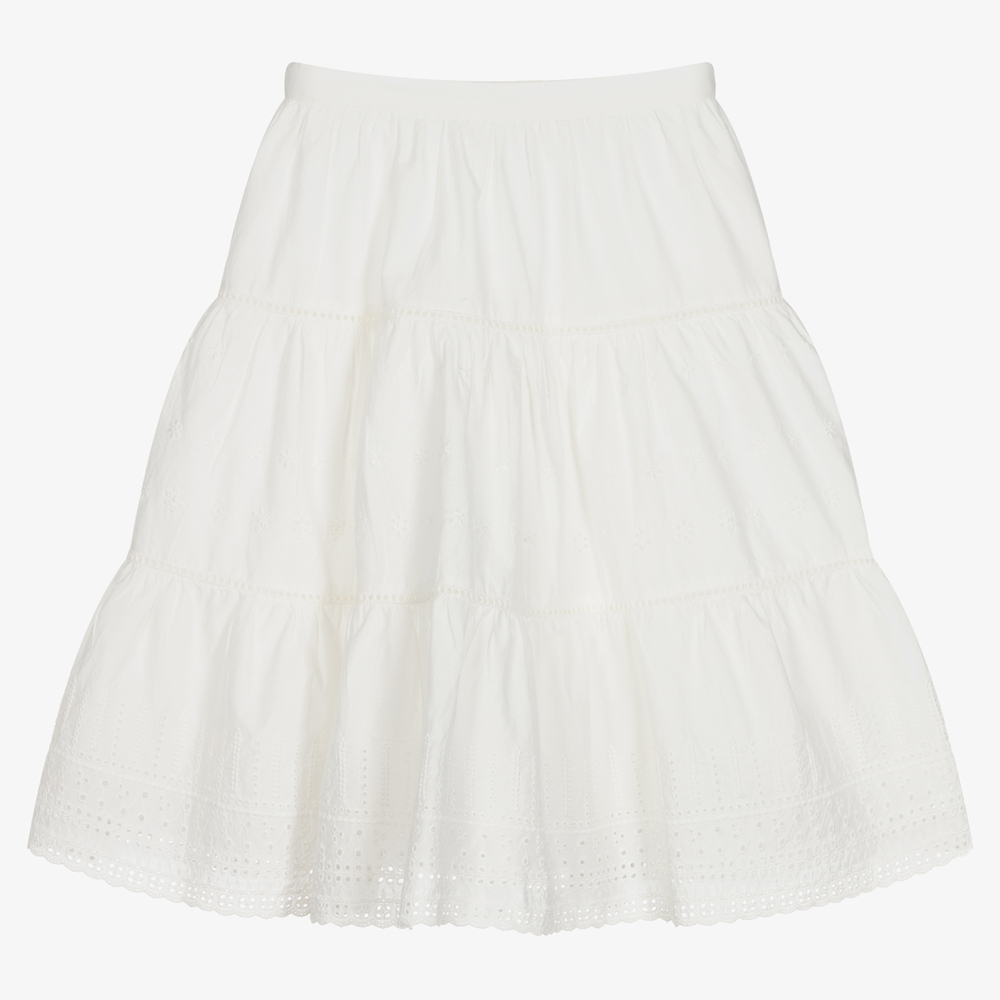 Bonpoint-Ivory Broderie Anglaise Skirt  | Childrensalon Outlet