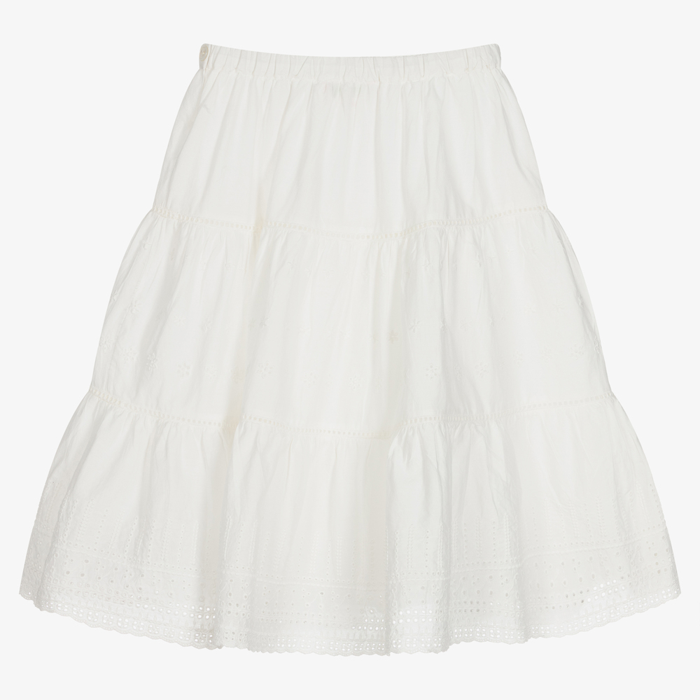 Bonpoint-Ivory Broderie Anglaise Skirt | Childrensalon Outlet