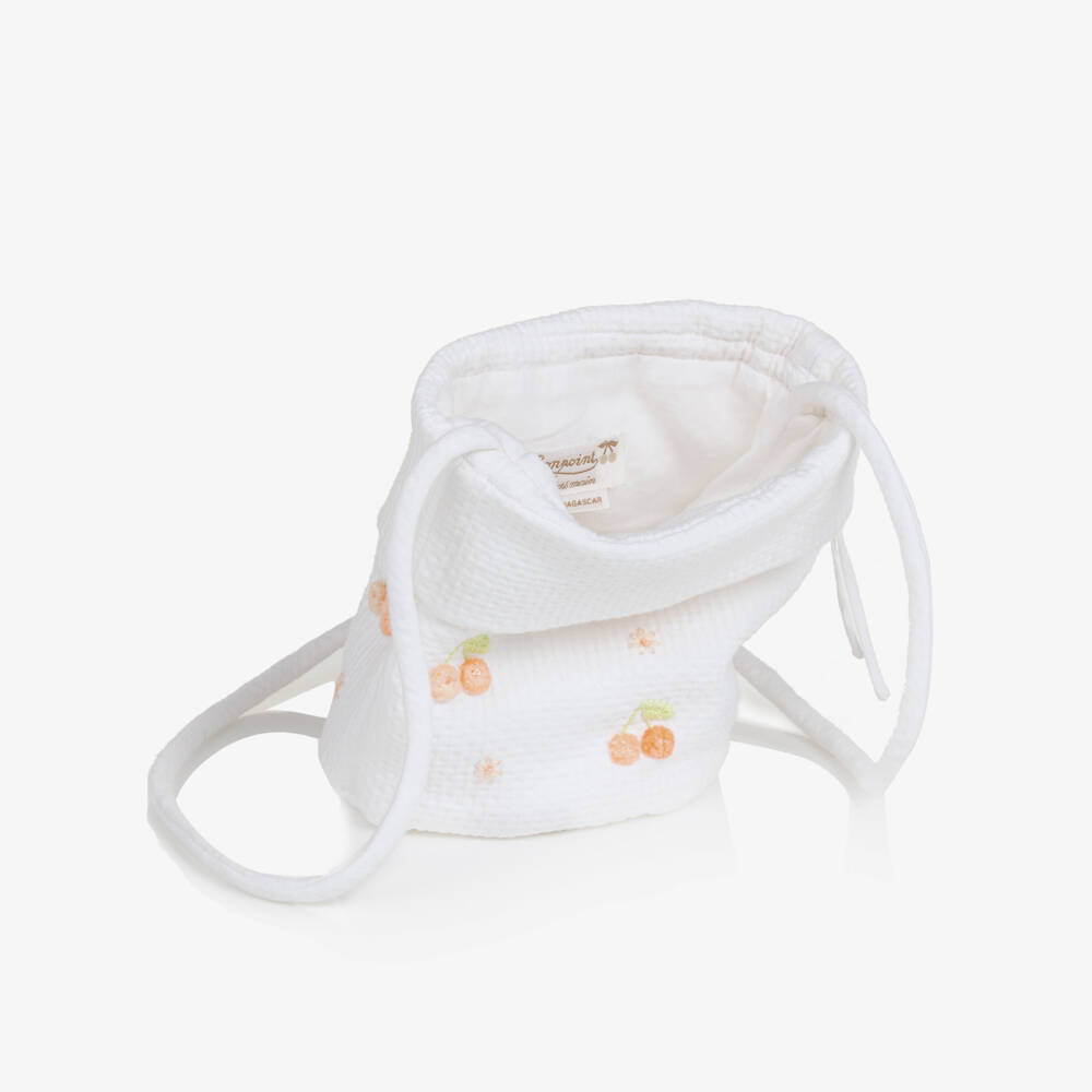 Bonpoint-Ivory Cherry Daisy Embroidered Bag | Childrensalon Outlet