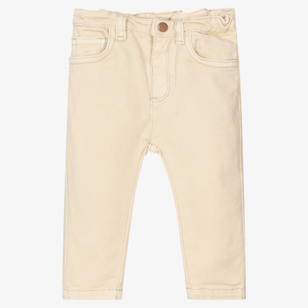 Bonpoint -  Ivory Cotton Jeans | Childrensalon