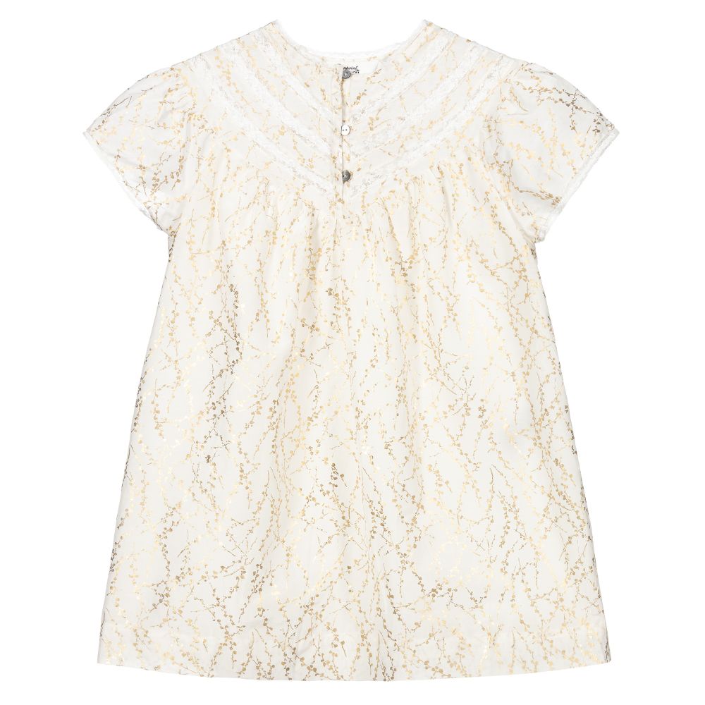 Bonpoint - Ivory Cotton & Silk Dress | Childrensalon
