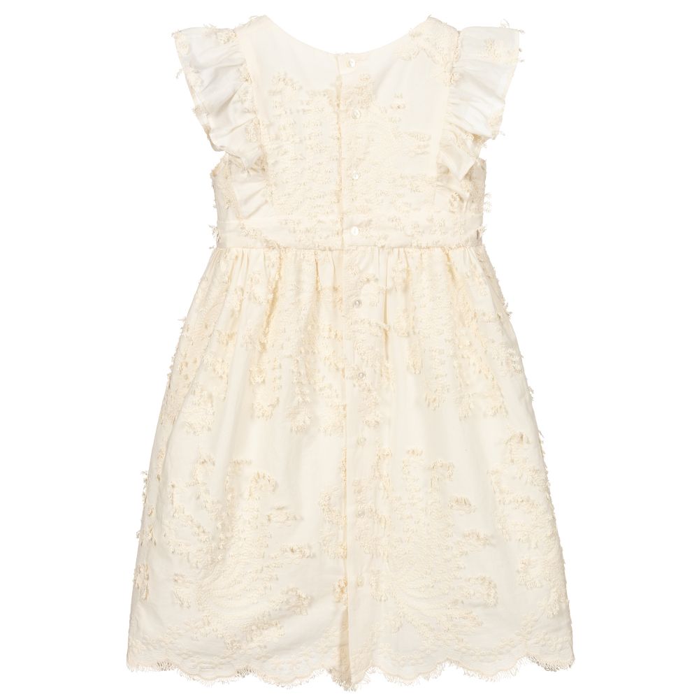Bonpoint-Ivory Embroidered Dress | Childrensalon Outlet