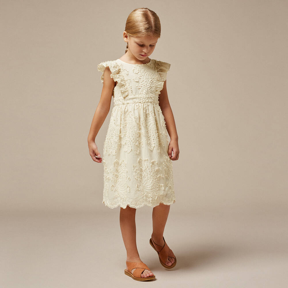 Bonpoint-Ivory Embroidered Dress | Childrensalon Outlet