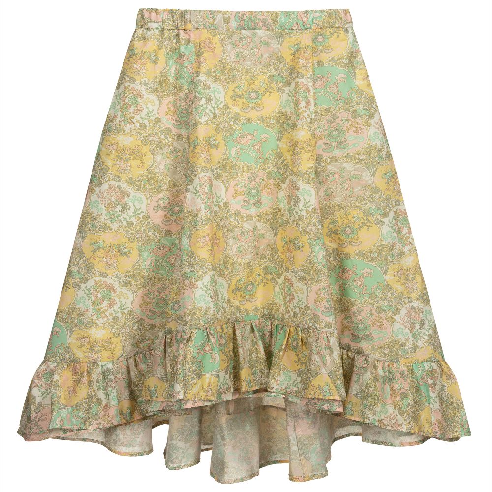 Bonpoint - Кремовая юбка с цветочным принтом | Childrensalon