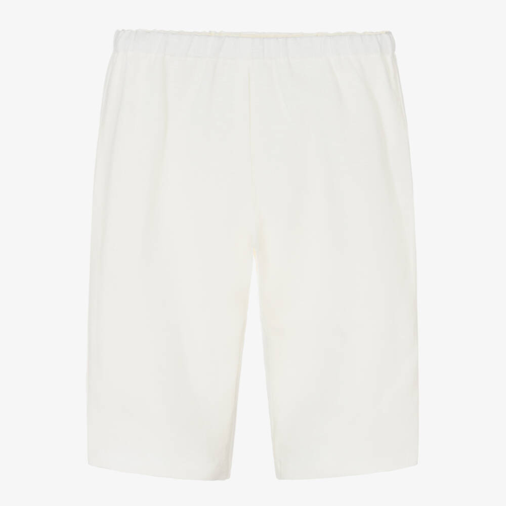 Bonpoint-Ivory Linen Trousers | Childrensalon Outlet