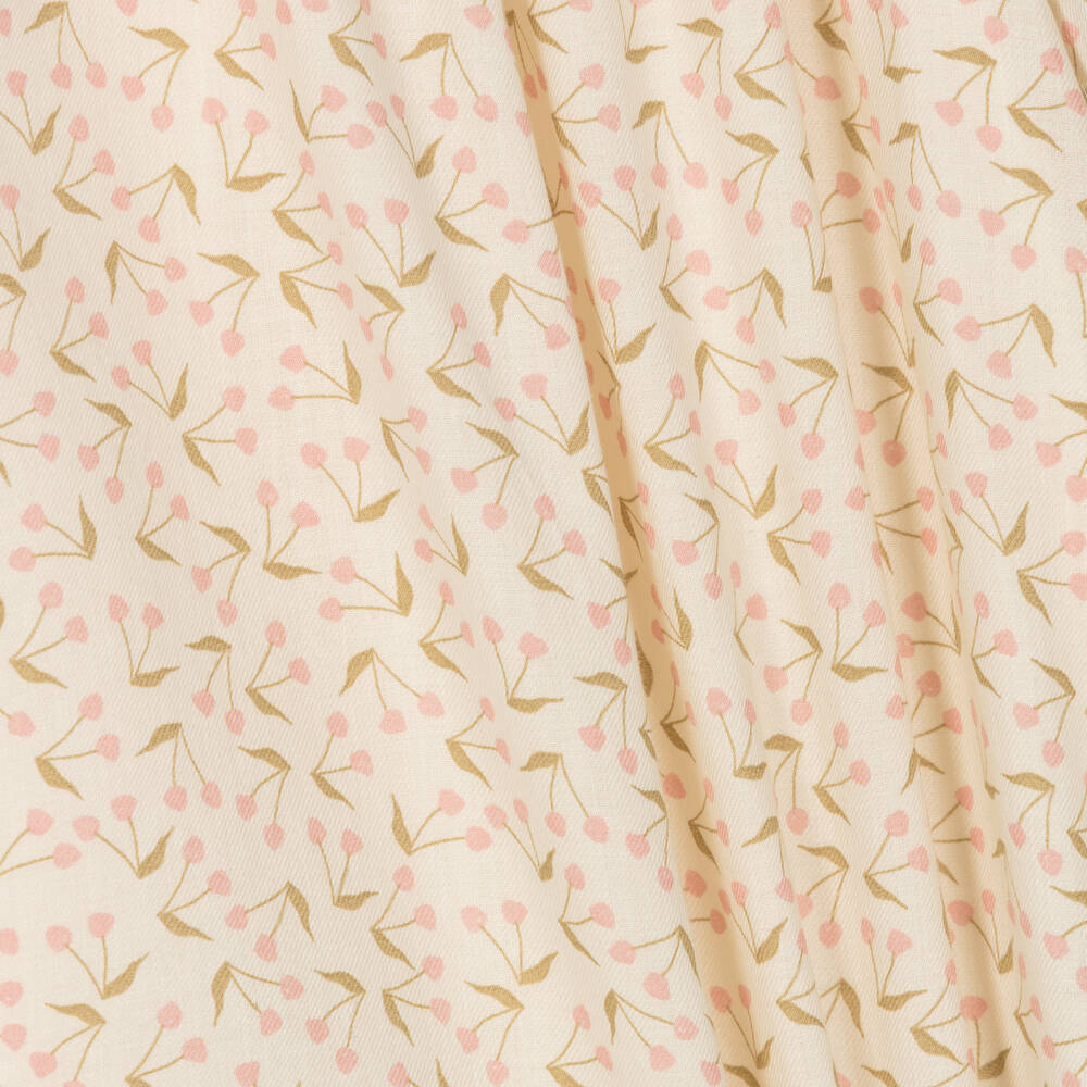 بونبوان-فستان قطن تويل لون عاجي وزهري | Childrensalon Outlet