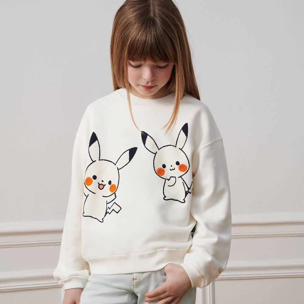 Bonpoint-Ivory Pokémon Cotton Sweatshirt | Childrensalon Outlet