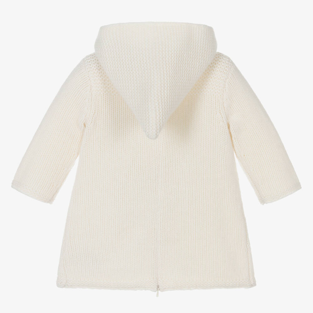 Bonpoint-Ivory Pure Cashmere Knit Hooded Top | Childrensalon Outlet