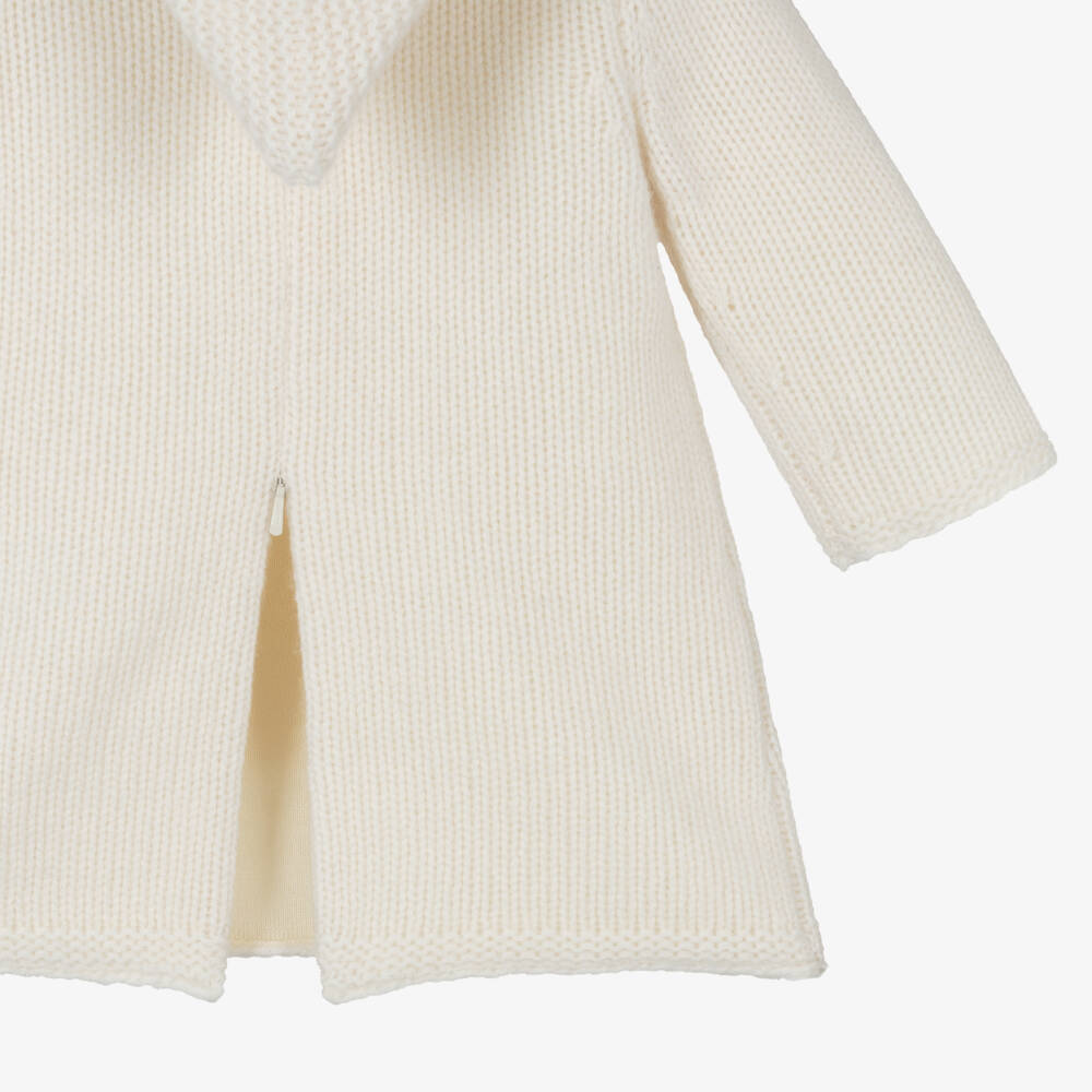 Bonpoint-Ivory Pure Cashmere Knit Hooded Top | Childrensalon Outlet