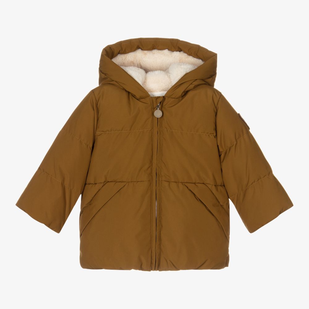 Bonpoint - Khakigrüne Daunen-Steppjacke | Childrensalon